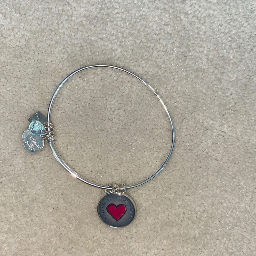 Listen to Your Heart silver Alex and ani bracelet